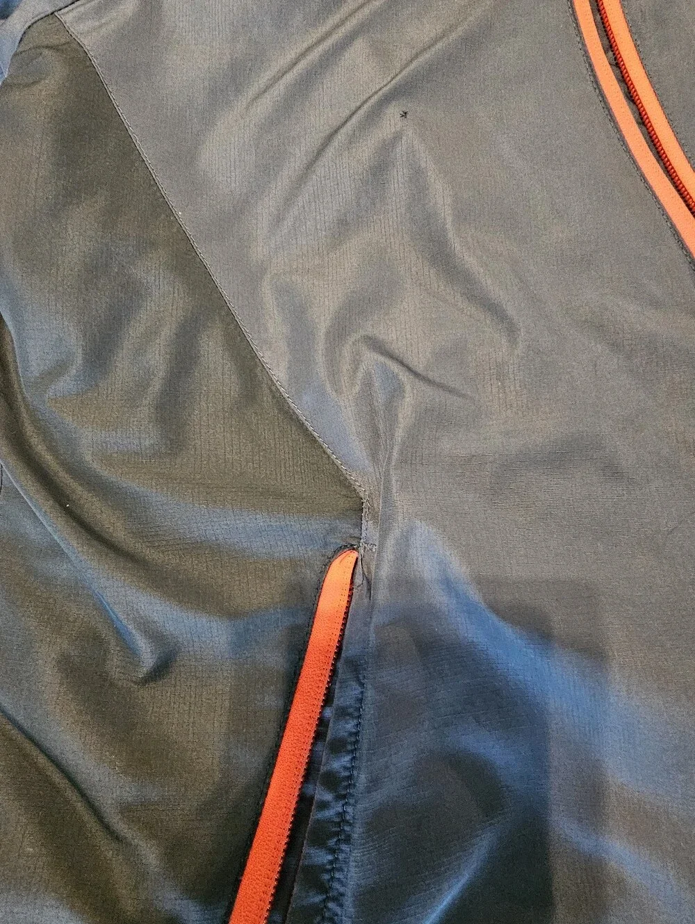 Columbia Mens Full Zip Insulated Coat Blue Orange Size L No Hood Warm Euc